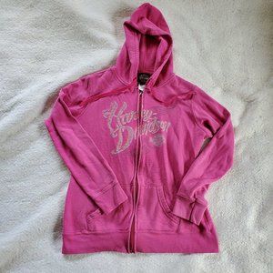 Harley Davidson Alexandria MN Full Zip Hooded Sweatshirt, Sz M